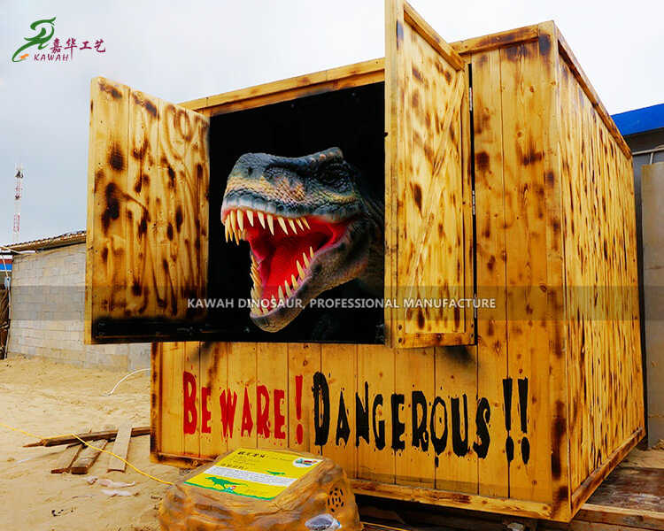 ڪسٽمائيز سروس Animatronic Dinosaur Head in Cage with Movements and sound PA-1972