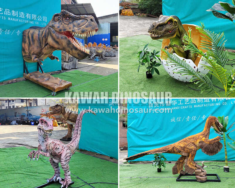 Modelos de dinosaurios realistas personalizados para clientes coreanos.