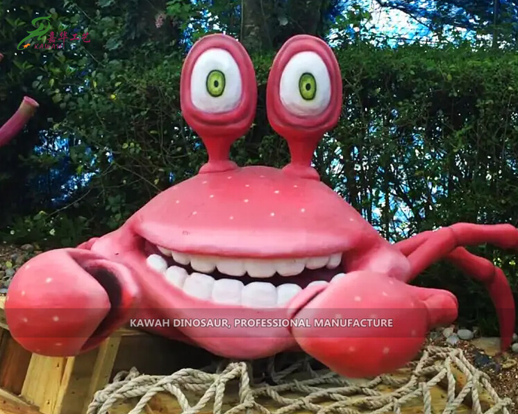 Éléments attrayants de modèle animatronique de crabe de dessin animé mignon PA-1929