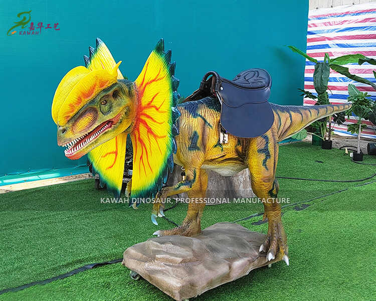 ការលក់រោងចក្រ Dilophosaurus Ride Animatronic Dinosaur Ride Dino Theme Park Product ADR-726