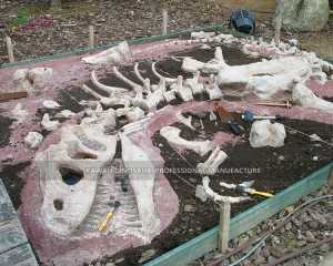 디노 테마 파크 PA-1909용 유리 섬유 공룡 화석 발굴