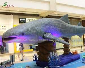 Estatua de tiburón ballena animal marino animatrónico hecho a mano para decoración interior AM-1616