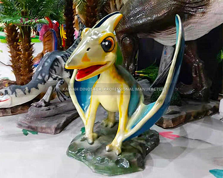 Iekštelpu izstādes dekorācijas dinozauru rūpnīcas tiešā pārdošana Stikla šķiedras Pterozūrijas statuja FP-2406