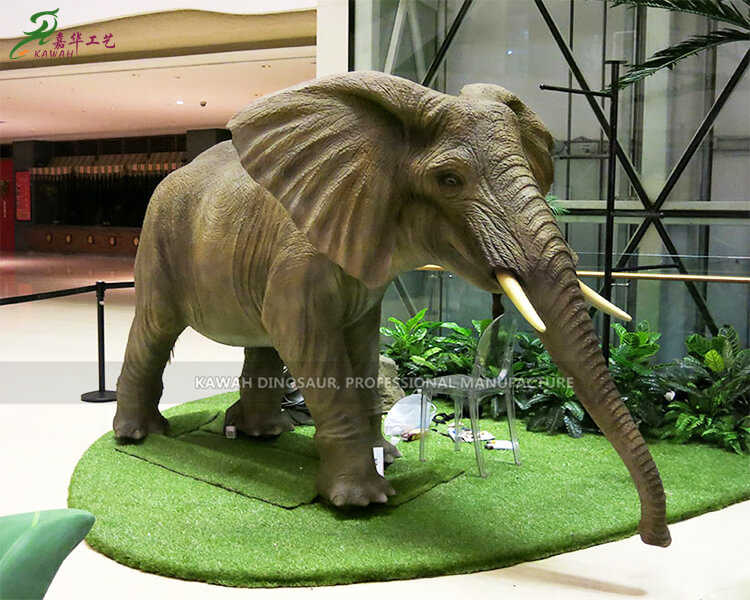 Statue d'éléphant grandeur nature Animal animatronique personnalisé AA-1218