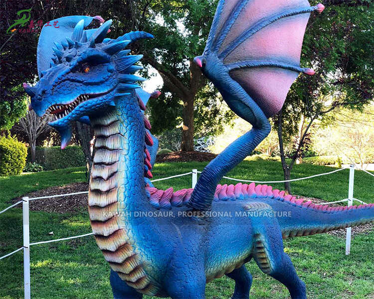Ornamento al aire libre Estatua de dragón realista Dragón animatrónico para parque temático