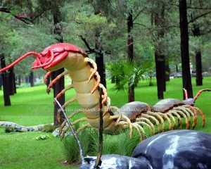 نمایش پارک در فضای باز Big Bugs Centipede Animatronic Animal Centipede Statue Customize AI-1435