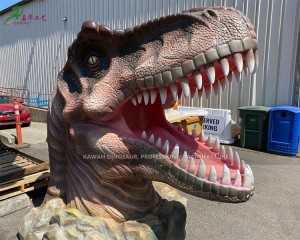 Фотосъемка головы динозавра из стекловолокна для парка динозавров PA-1955