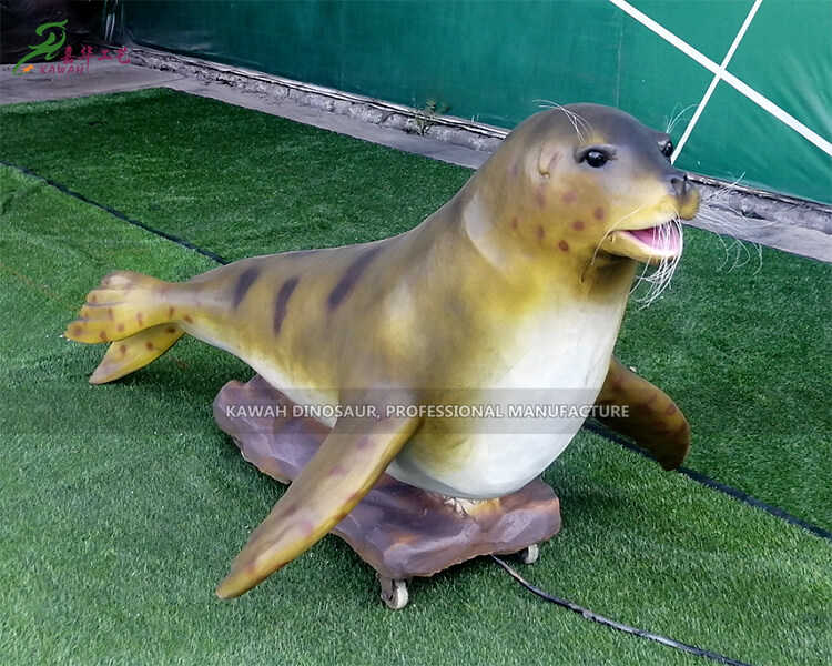 Model Xayawaanka Xirfadlaha Dhagaxa Saldhig Animatronic Seal ee Muujinta AM-1646