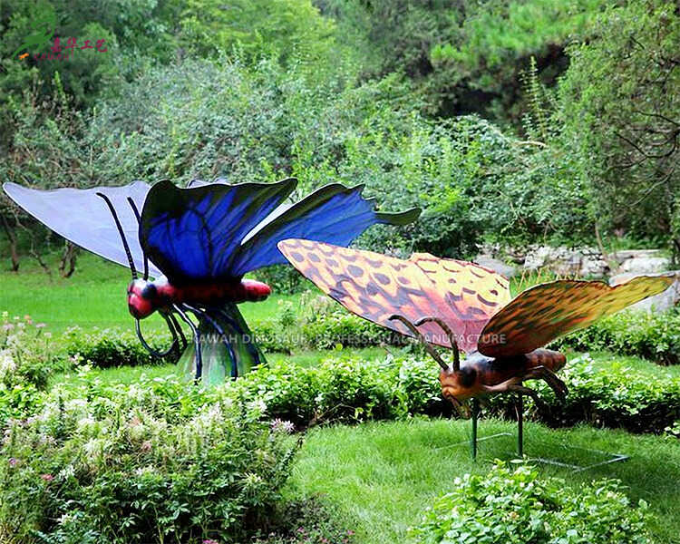 मनोरंजन पार्क AI-1403 में देखने के लिए यथार्थवादी एनिमेट्रोनिक कीड़े सुंदर तितली