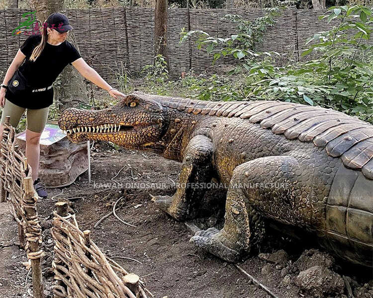 حقيقي Animatronic Sarcosuchus Statue Animatronic Animal Crocodile Statue AA-1203