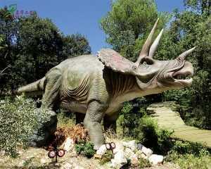 Realistisk dinosaurie Animatronic Triceratops Dinosauriestaty Jurassic Dinosaurs AD-094