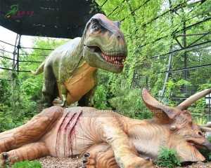 Moodooyinka Dinosaur ee Xaqiiqda ah Dinosaur Animatronic T-Rex Fighting AD-024