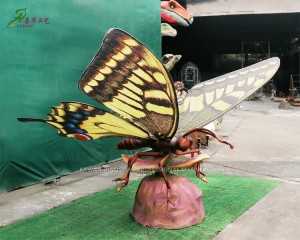 Estatua de mariposa animatrónica de insectos animatrónicos de insectos enormes para parque temático de insectos AI-1454