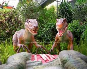 ヴェロキラプトル アニマトロニクス 恐竜 負傷したトリケラトプス 恐竜グループ カスタマイズ AD-111