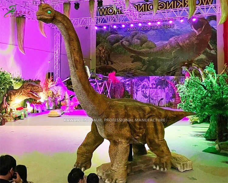 Ходячий брахиозавр Индивидуальный динозавр с длинной шеей Аниматронный динозавр AD-605