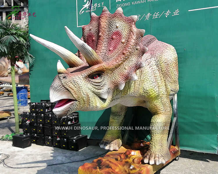 Zigong Dinosaur Realistic Triceratops Dinosaur Head Animatronic Sowo Kariaye PA-1967