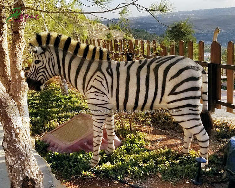 Zoo Park Kunsmatige Zebra Standbeeld Lewensgrootte Animatronic Animal AA-1226