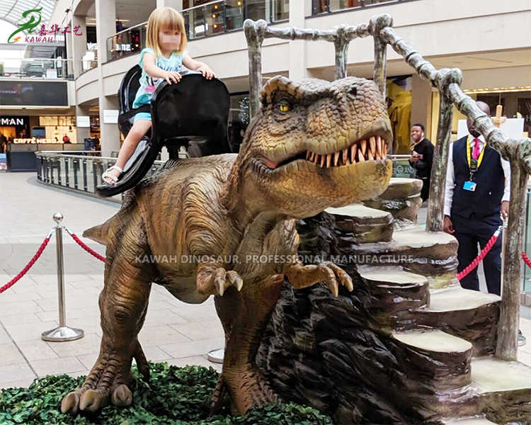 Park ADR-705 uchun Animatronic Dinosaur Ride Swiping Card Control T-Rex dinozavr mashinalari