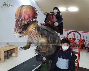 Animatronic Dinosaur Ride Pachycephalosaurus Coin Operated Indoor Kids Entertainment Equipment for Show