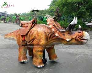 Buy Coin Operated Kiddie Rides Other Amusement Park Products Triceratops Walking Dinosaur Ride for Public