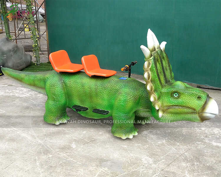Kiddie Dinosaur Rides Dos personas Rideable Coin Operated Control Animatronic Dinosaur Ride ER-836