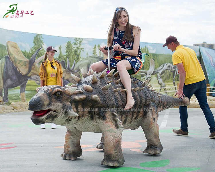 Produtos para parques de diversões Passeio de dinossauro Anquilossauro Máquina móvel operada por moedas WDR-781