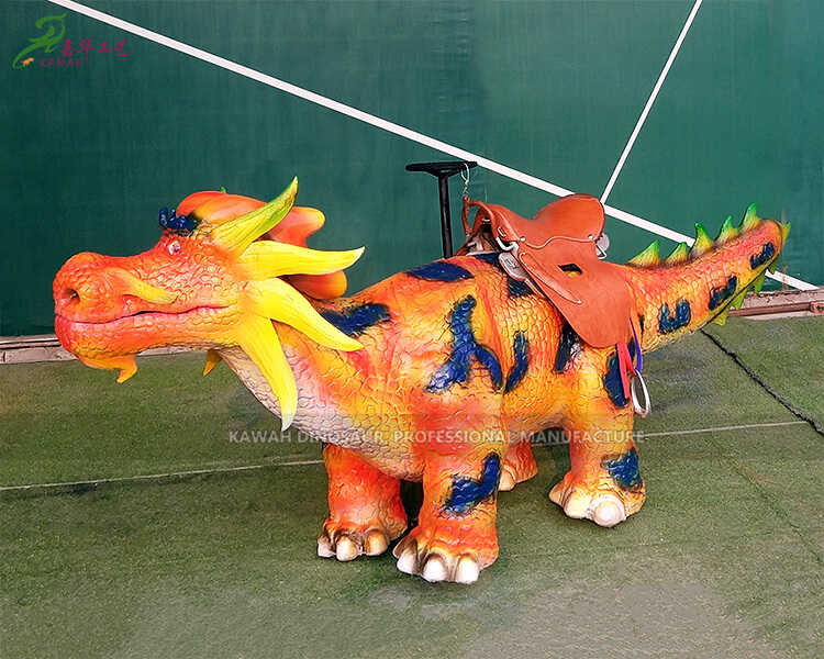 Coiseachd Dinosaur Ride Uidheam Eadar-ghnìomhach Inneal Rothaireachd Dragon Kylin airson Carnival WDR-788