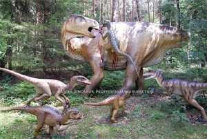 쥬라기 세계 현실적인 공룡 AD-023과 싸우는 애니마트로닉스 공룡