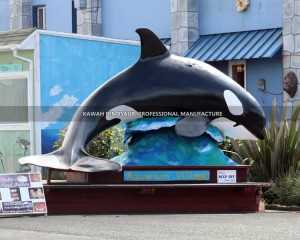 Kafen Animatronic Killer Whale Statue Dekoratioun fir City Plaza AM-1618