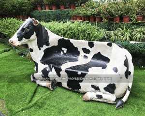 I-Fiberglass Animal Dairy Cow Bench For Zoo Park Decoration PA-1983