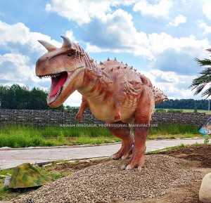 Jurassic Park Animatronic Dinosaur Realistic Dinosaur Carnotaurus 8 Meter Customized AD-087