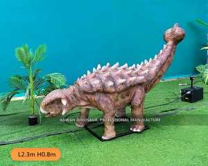 Ankylosaurws Animatronig Deinosor Maint Bach L2.3m ar gyfer Parc Thema Awyr Agored AD-167