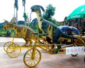 Park Decoration Interactive Cycling Dinosaur Animatronic for Sale PA-1906