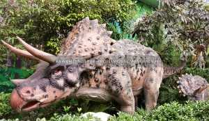 Dinosaur Realistic Dinosaur Animatronic Triceratops Life Size Dinosaur Statue għal Jurassic World AD-096