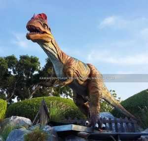 Parque de dinosaurios con agua pulverizada Dilophosaurus Estatua de dinosaurio de tamaño natural AD-115