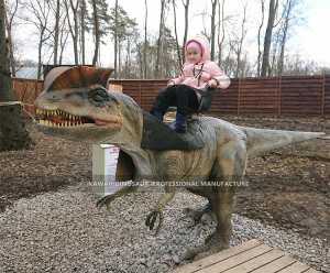 Muntstuk-aangedrewe Kiddie Rides Interaktiewe Dilophosaurus Dinosaur Ride te koop ADR-704