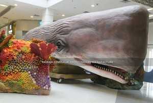 Customized Giant Animatronic Sperm Whale para sa Indoor Exhibition AM-1608
