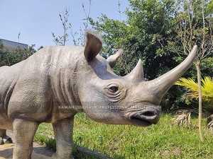 Öriteleşdirilen ýasalan Ölçeg Rhinoceros heýkeli Animatronik haýwan AA-1239