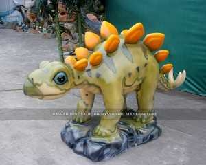 FP-2415 ရောင်းရန် စိတ်ကြိုက်ပြုလုပ်ထားသော ချစ်စရာ အစိမ်းရောင် Stegosaurus ဖိုက်ဘာမှန် ဒိုင်နိုဆောရုပ်တု