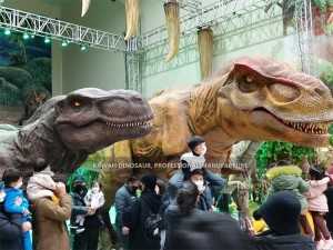 Statue de dinosaure T-Rex qui marche sur scène Dinosaure animatronique réaliste pour le spectacle AD-601