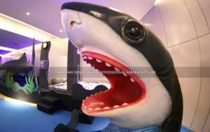 Kupiga Picha Fiberglass Shark Head Sanamu ya Watoto AM-1622