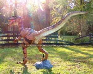 Top Quality Garden Dinosaur Statue Fiberglass Velociraptor Dinosaur Dekorasyon FP-2430