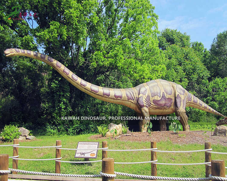Dinosaur Park għonq twil Dinosaur Mamenchisaurus Statwa realistika tad-dinosaur AD-044
