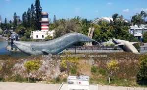 워터 파크 쇼 AM-1602를 위해 판매 중인 거대 애니마트로닉스 대왕 고래 조각상