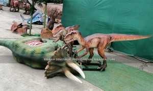 Velociraptor Animatronic Dinosaur Injured Triceratops Dinosaur Group מותאם אישית AD-111