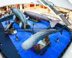 Handmade Animatronic Marine Animal Whale Shark Statue para sa Indoor Dekorasyon AM-1616