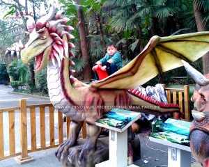 Dinosaur ADR-724-da Animatronic Dragon Ride ko'ngilochar parki sayohati