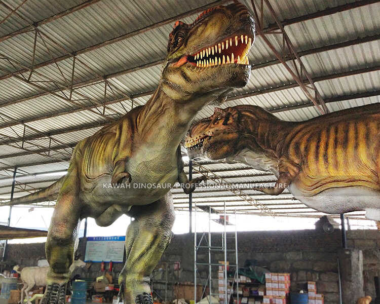 Testen voor een 15 meter lang Tyrannosaurus-model