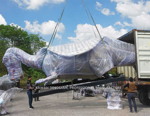 15 მეტრიანი animatronic Spinosaurus დინოზავრების მოდელის ჩასატვირთი კონტეინერი