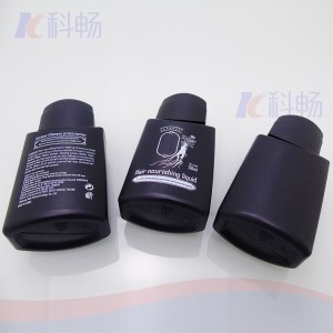 1.7 oz black HDPE flat bottle with 12-410 neck finish